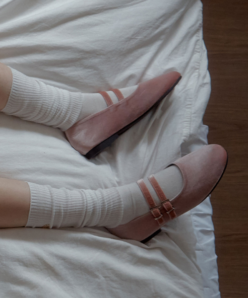 VELVET TWO STRAP MARYJANES_PINK