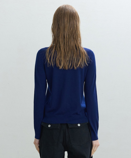 Basic Thin Turtleneck [NAVY]