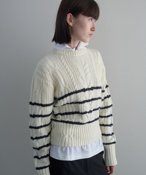 Low Gauge Cable Pullover [IVORY]