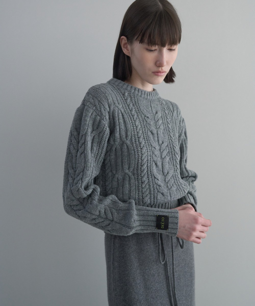 Low Gauge Cable Pullover [GREY]