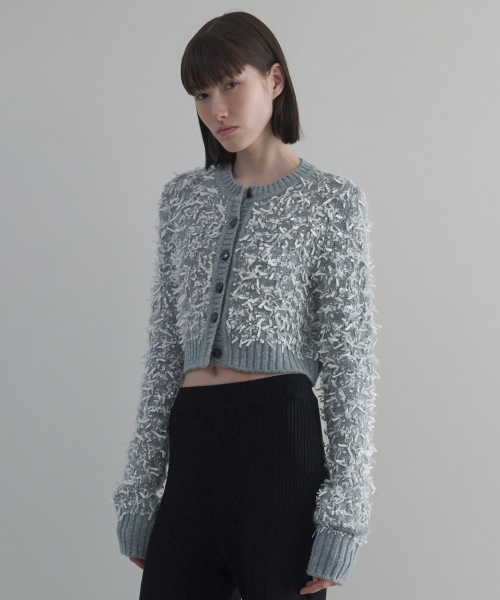 Ribbon yarn Cardigan [MINT]