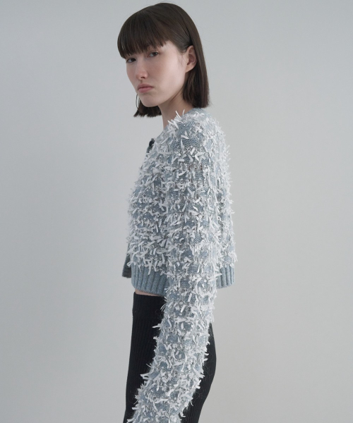Ribbon yarn Cardigan [MINT]