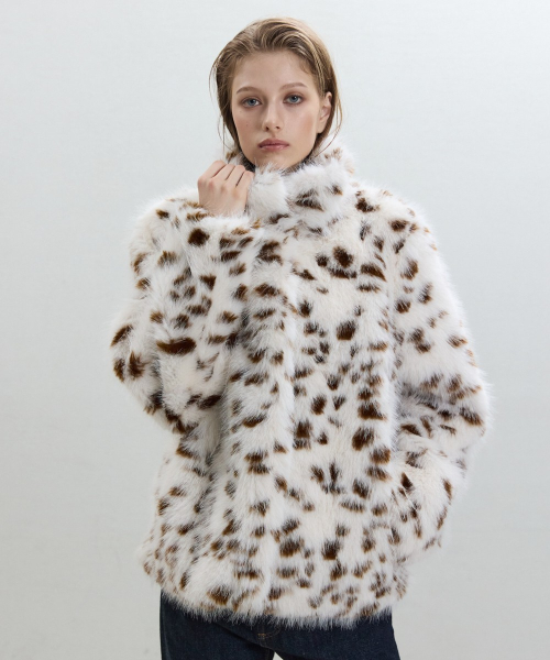 Bambi Print Faux Fur Jacket [IVORY]