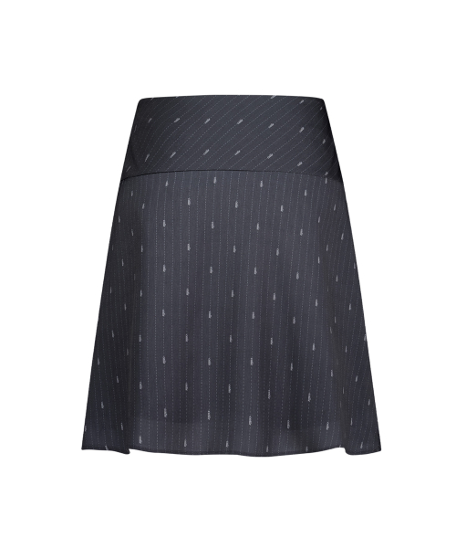 CALIE LOGO STRIPE MIDI SKIRT BLACK