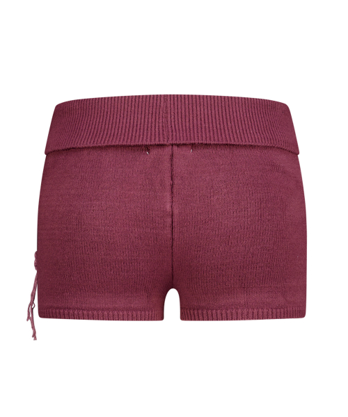 CROSHET MOTIF KNIT SHORTS DEEP PURPLE