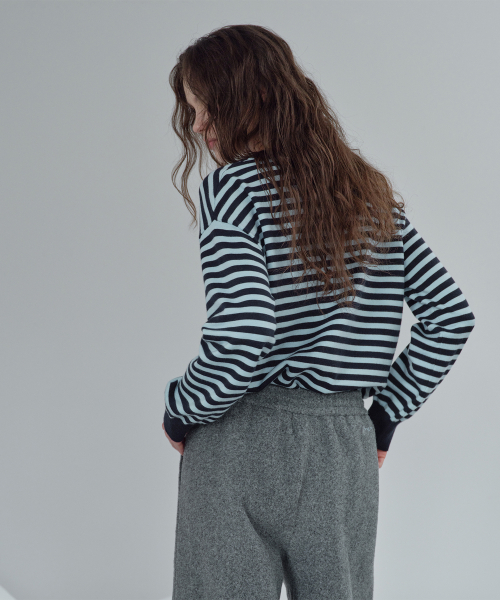 V-Neck Stripe Knit JZKT721C