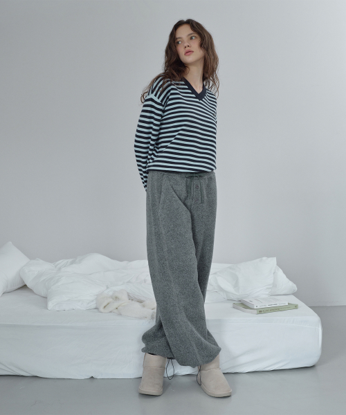 V-Neck Stripe Knit JZKT721C