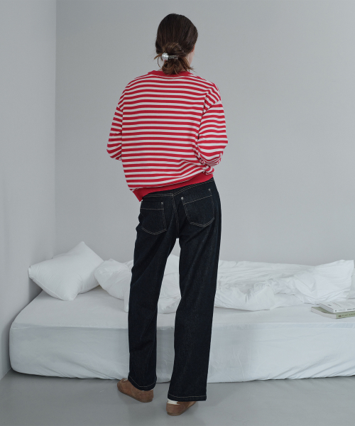 V-Neck Stripe Knit JZKT721C