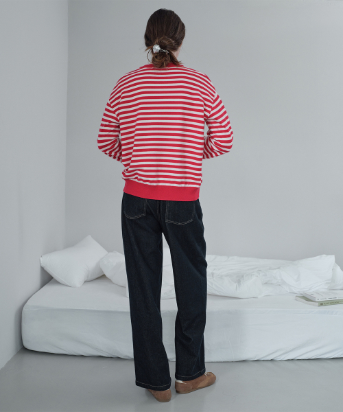 V-Neck Stripe Knit JZKT721C