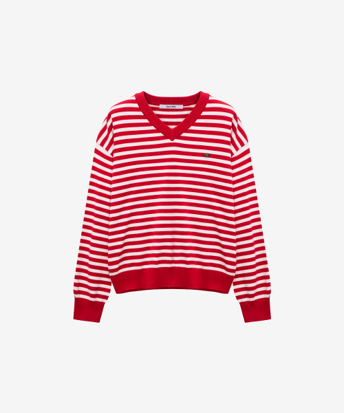 V-Neck Stripe Knit JZKT721C