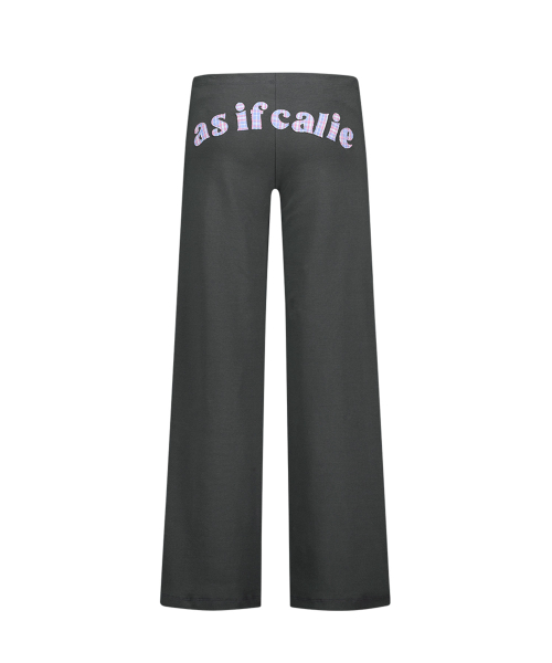 FLOWER APPLIQUE BOOTCUT PANTS CHARCOAL