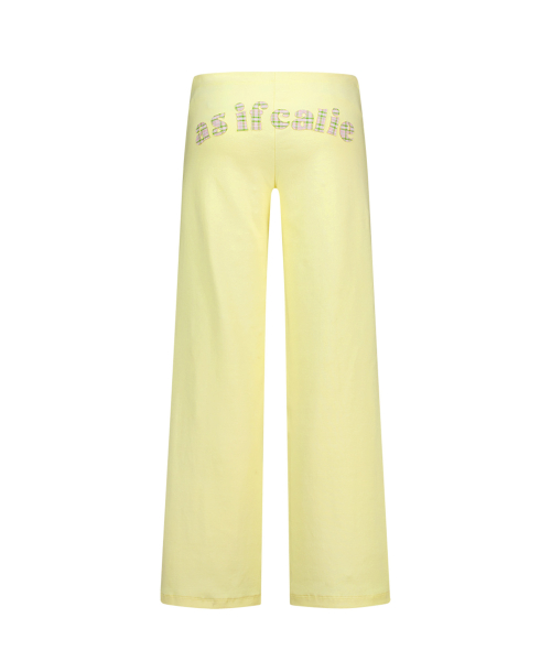 FLOWER APPLIQUE BOOTCUT PANTS YELLOW