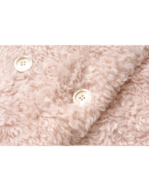 Melissa Teddy Bear Double Button Fur Shearling Midi coat Baby Pink