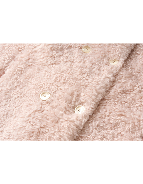 Melissa Teddy Bear Double Button Fur Shearling Midi coat Baby Pink