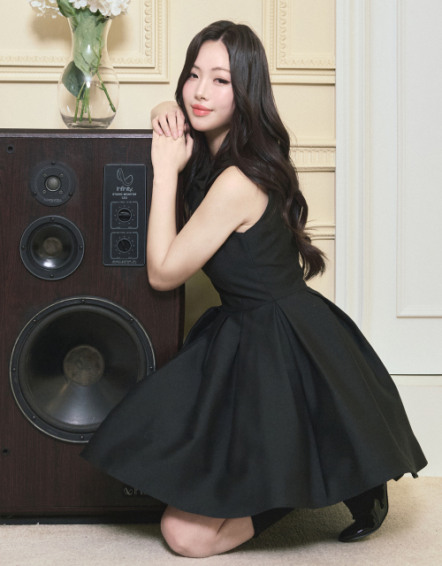 [LADY LINE] Ophelia Ribbon Point Sleeveless short Balloon Dress Black