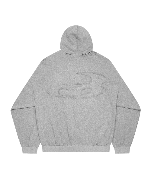 Shadow Loop Zip-Up Hoodie_Melange Gray