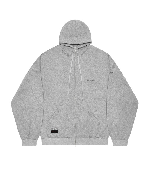 Shadow Loop Zip-Up Hoodie_Melange Gray