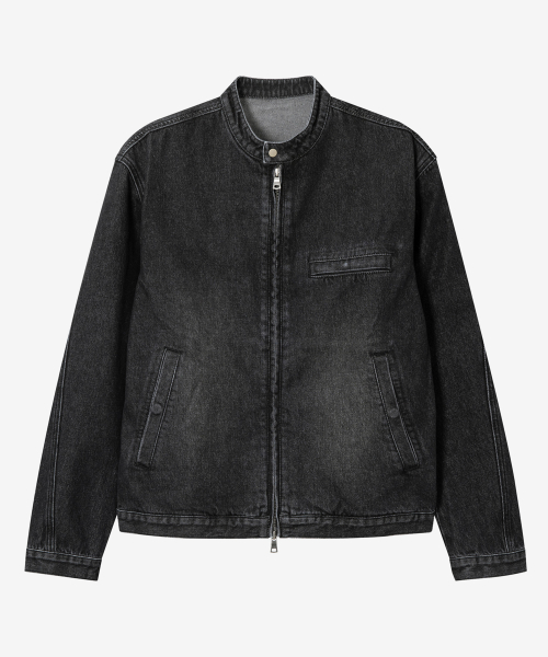 Washed Denim Biker Tracker