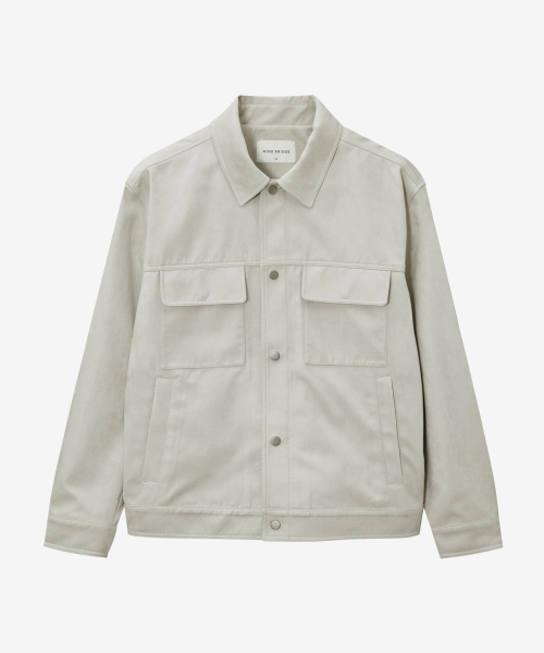 Suede Pocket Detail Tracker - 2color