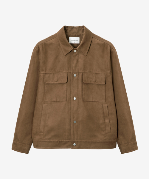 Suede Pocket Detail Tracker - 2color