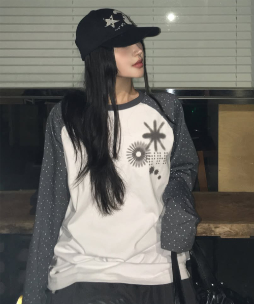 STAR RAGLAN LONG SLEEVE_BLACK