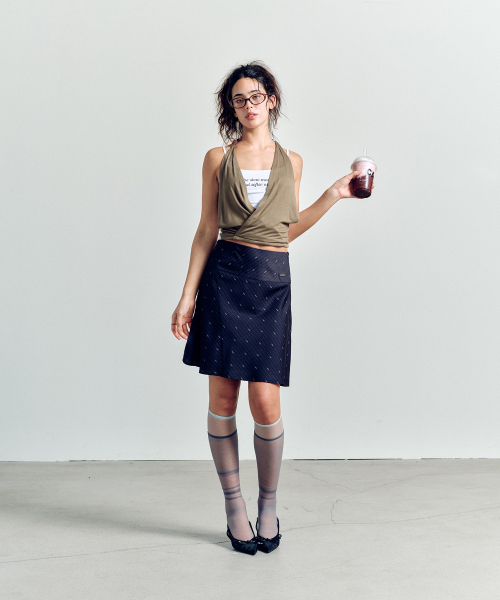 LAYERD HALTER SLEEVELESS KHAKI