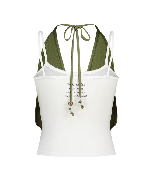 LAYERD HALTER SLEEVELESS KHAKI