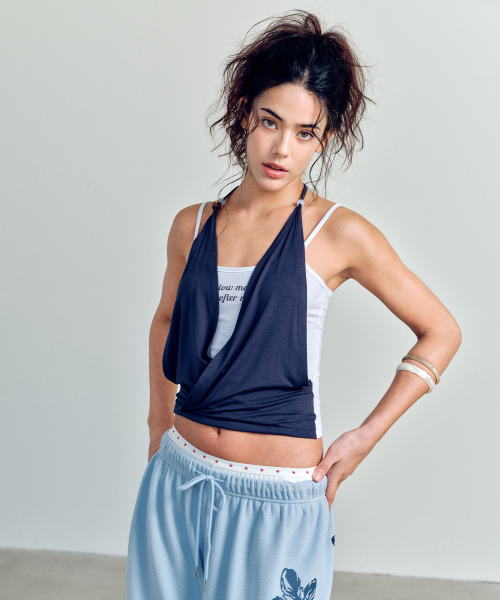 LAYERD HALTER SLEEVELESS DARK NAVY