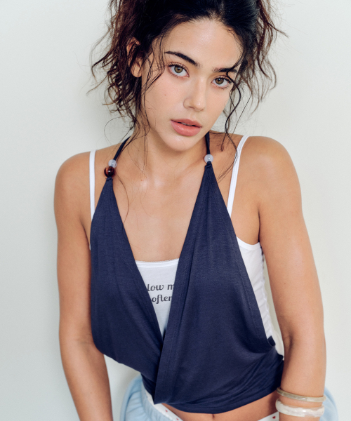 LAYERD HALTER SLEEVELESS DARK NAVY