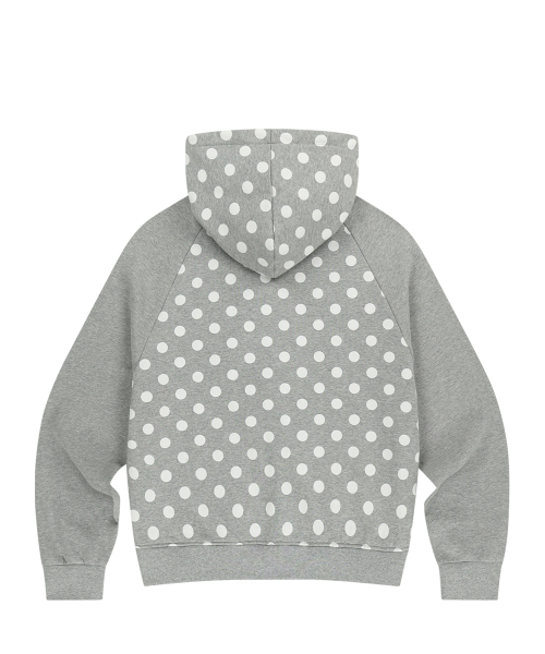 129 LOGO PATCH HOODIE ZIP-UP DOT MELANGE