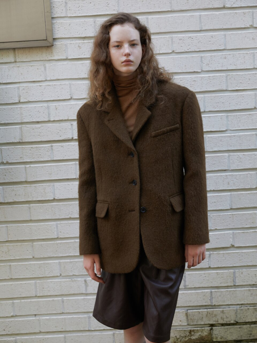 Three-Button Hairy Single Jacket MU2599JK901M_BROWN