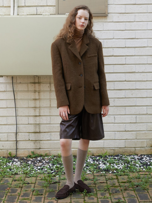 Three-Button Hairy Single Jacket MU2599JK901M_BROWN