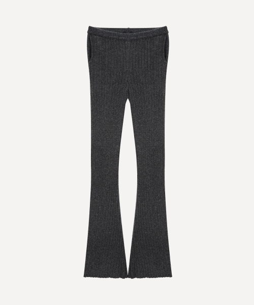 Layered Knit Wrap Set Pant - 차콜