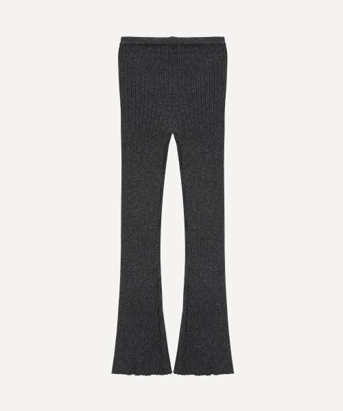 Layered Knit Wrap Set Pant - 차콜