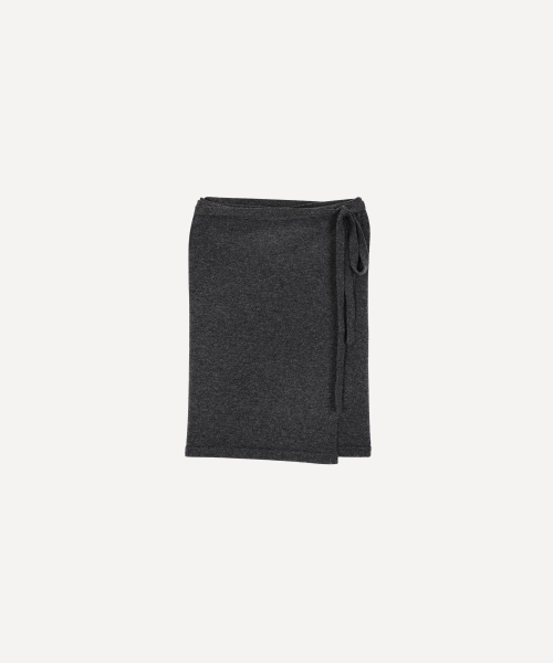 Layered Knit Wrap Set Pant - 차콜