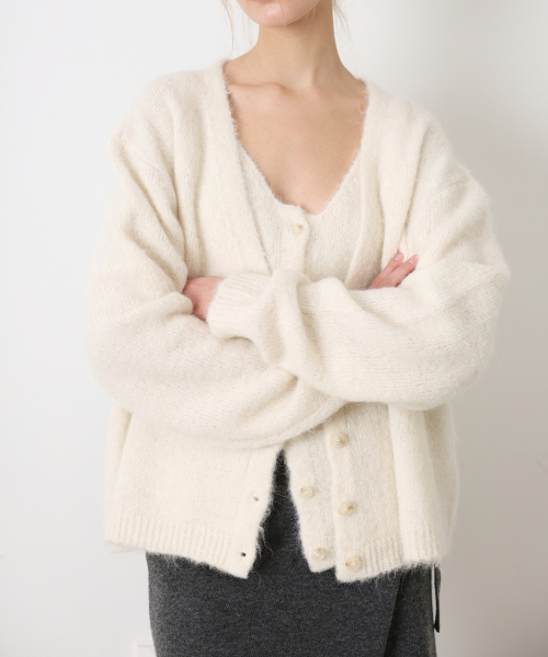 Hairy Alpaca Boxy Cardigan - 아이
