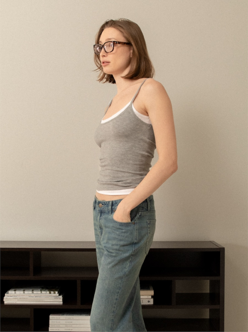 G CLASSIC KNIT CAMISOLE (MELANGE GRAY)