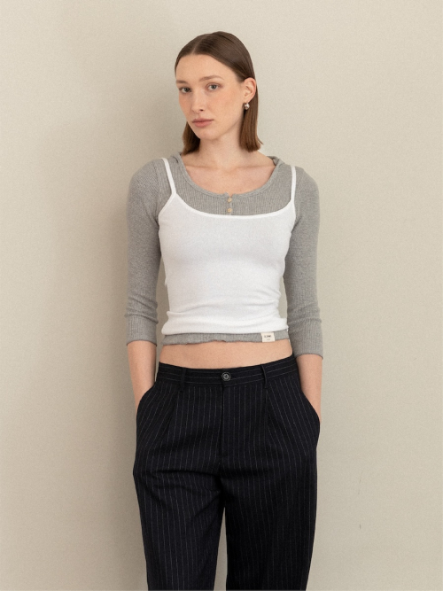 G CLASSIC KNIT CAMISOLE (WHITE)