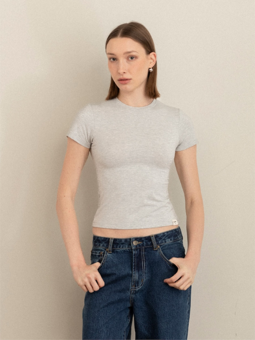 G SOFT FITTED TEE (MELANGE GRAY)