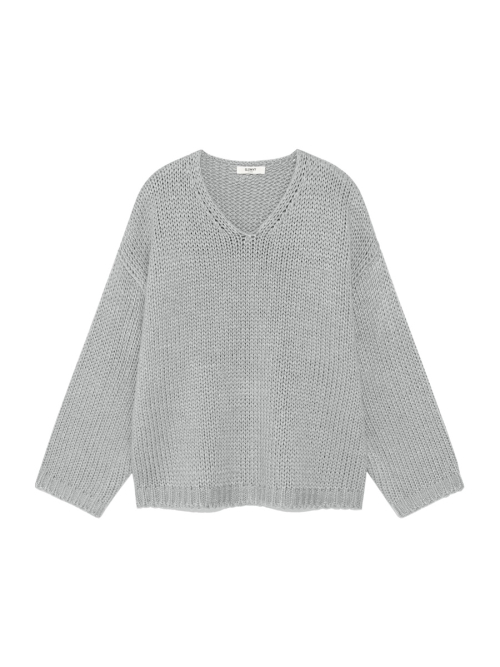G COZY OVER KNIT TOP (GRAY)