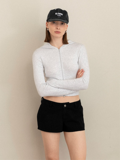 G CLASSIC ESSENTIAL RIB ZIP-UP (WHITE MELANGE)