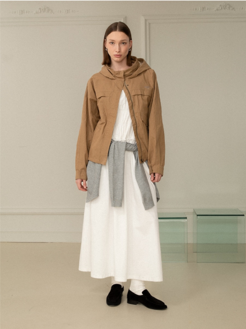 G PACKABLE HOOD JACKET (BROWN)