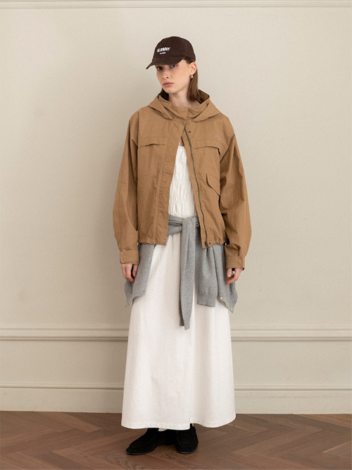 G PACKABLE HOOD JACKET (BROWN)