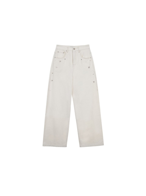 Wide Tapered Fit Stud Denim Pants MU2599DN905M