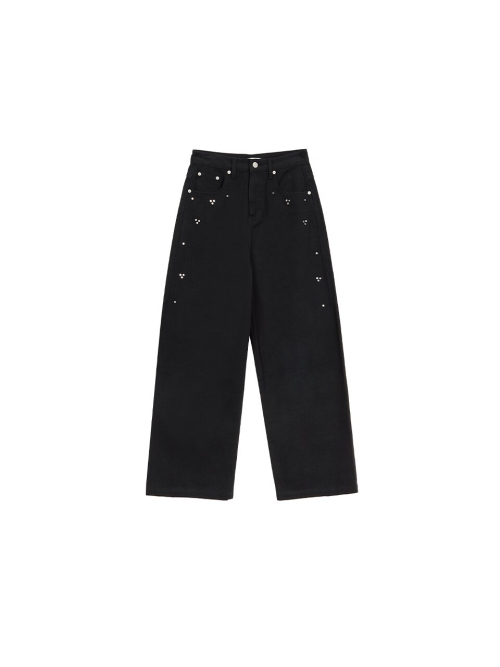 Wide Tapered Fit Stud Denim Pants MU2599DN905M