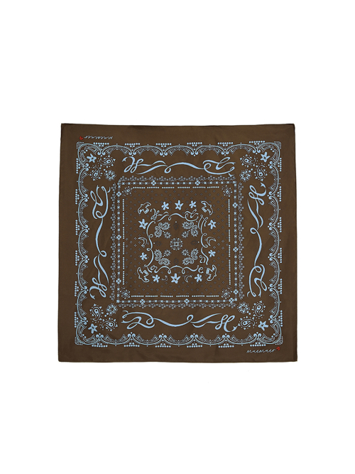 Bird Start Paisley Bandana Silk Scarf MU2611SC501V_2color