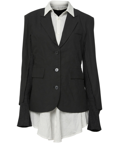 3-Layered Blazer Jacket (FL-050_Black)
