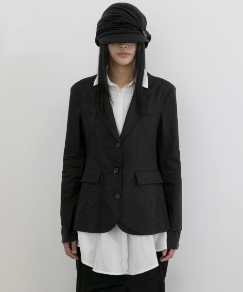 3-Layered Blazer Jacket (FL-050_Black)