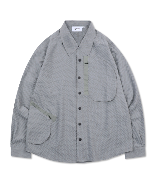 XTS040 유틸리티 깅엄 체크 셔츠 (LIGHT GRAY)