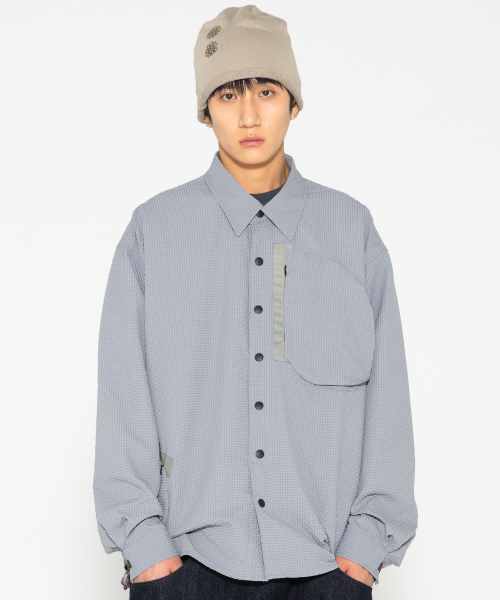 XTS040 유틸리티 깅엄 체크 셔츠 (LIGHT GRAY)